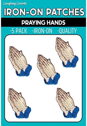 ידיים מתפללות טלאים ברזל דתי על טלאי אפליקציה רקומה - קישוטים לבגדים, מעילים, תרמילים וקישוטים