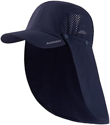Bassdash upf 50+ כובע דיג מתקפל כובע בייסבול עם דש צוואר נשלף נייד לגברים לנשים טיולי גולף