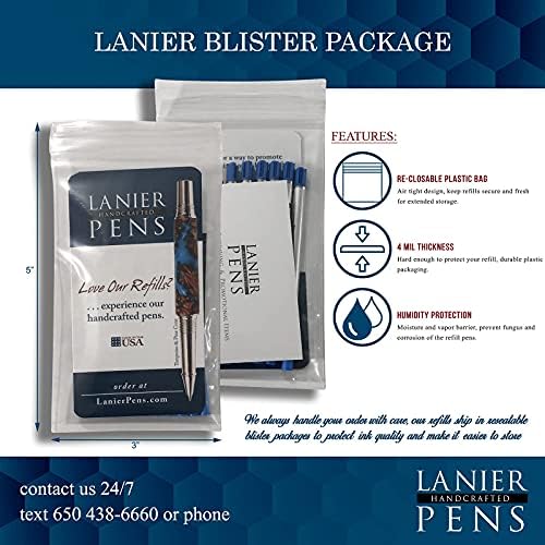Lanier Combo Pack - 5 חבילות - Monteverde® Capless Ceramic gel ™ P42 דיו מילוי תואם לרוב עטים של כדורי פארק®
