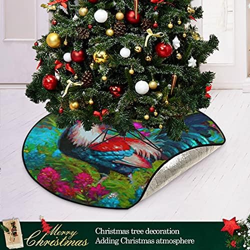 זין צבעוני רוסה עץ חג המולד מחצלת עץ אטום עץ עץ מגש שטיח מחצלת מתחת לאביזר עץ חג המולד להגנה על הרצפה אספקת