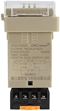 JSS20-48 AMS DC12V DC24V AC220V AC380V LED LED תכנות ממסר זמן תצוגה דיגיטלי עם טיימר עיכוב בסיס שקע 0.01S-999H טיימר