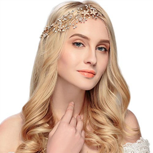 Bueer Crystal Rhininesones Handing Hing Handal Hair Hair Accessorie Headeries Bridemaids Pearl Hair Gnin