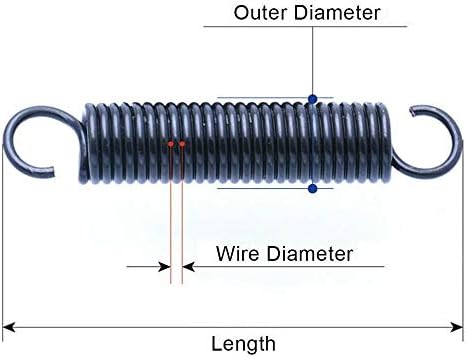 Ahegas Springs Wire Dia 0.6 ממ הרחבה קטנה קפיץ חיצוני חיצוני 5 ממ אורך פלדה 15-60 ממ קפיץ מתח עם ווים 10 יחידות