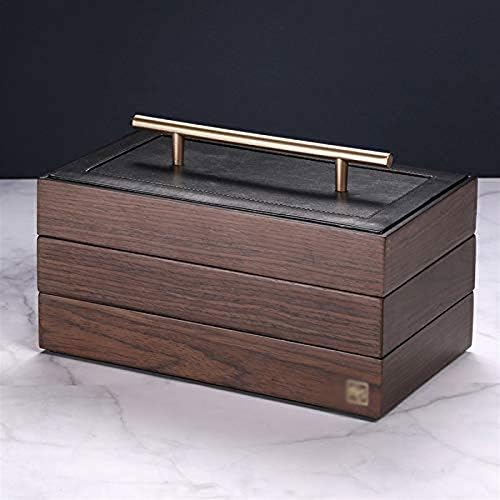 תיבת תכשיטים של SCDHZP- קופסת אריזת תכשיטים מעץ עם מארגן תכשיטים לאחסון בן שלוש שכבות מקרים נשיאה
