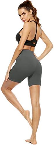 מכנסי יוגה עם אימון המותניים הגבוה של הנשים המותניים עם שני כיסים נסתרים, מכנסיים קצרים של בקרת בטן לא מבוטלת
