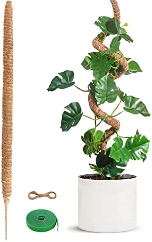 EVTPSVH קוטב אזוב, 63 '' טחב מוט לצמחים Monstera, עמוד אזוב הניתן לכיפוף למתנות חובבי צמחים, תמיכה גבוהה של צמח קוקו