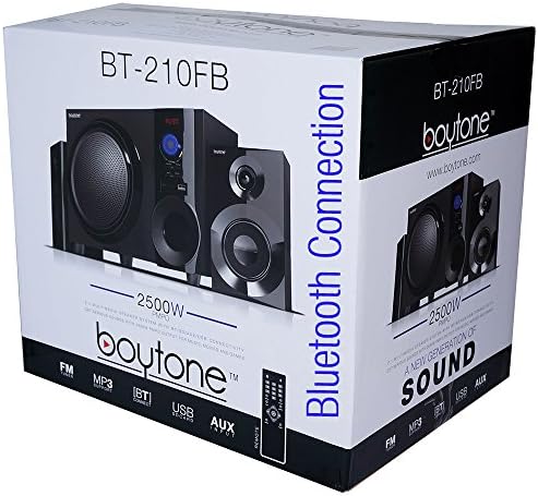 Boytone BT-210FB רמקול אודיו Stereo Stereo Stereo אלחוטית עם צליל עוצמתי, מערכת בס, רדיו צליל ברור ו- FM מעולה,
