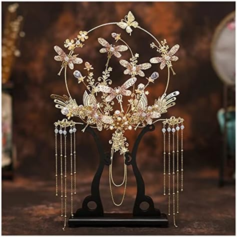 ZSQHD סיני זרי כלה סיני מעריצי מעריצי פרחים בעבודת יד אביזרי תכשיטים מחזיק יד לחתונה