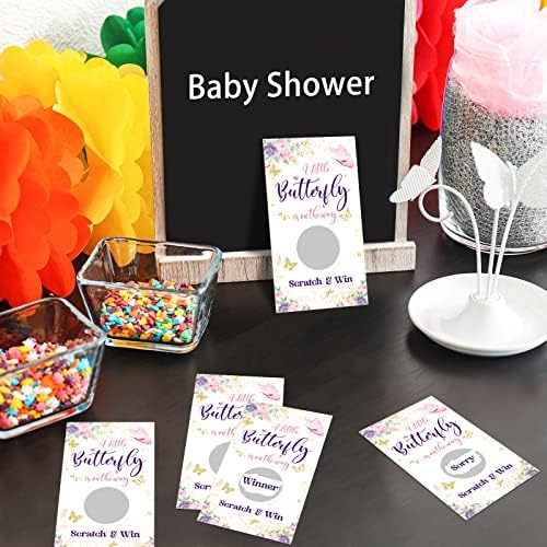 60 יחידות פרפר תינוק מקלחת משחקי פרפר לגרד כרטיסים, תינוק מקלחת קישוטי תינוק מקלחת לגרד משחק תינוק מקלחת
