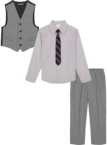 ואן האוזן בנים 4-חתיכה רשמית חליפת סט, אפוד, מכנסיים, צווארון שמלת חולצה, ועניבה